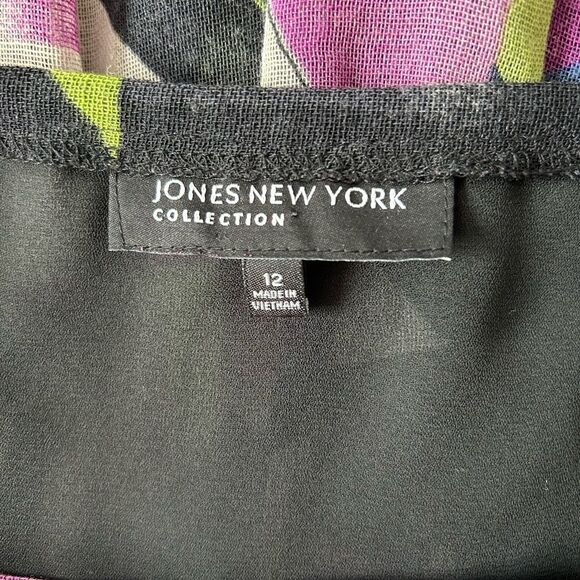 Jones New York Women’s Multicolor Geometric A-Line Midi Pleated Wool Skirt Sz 12 - Picture 6 of 11